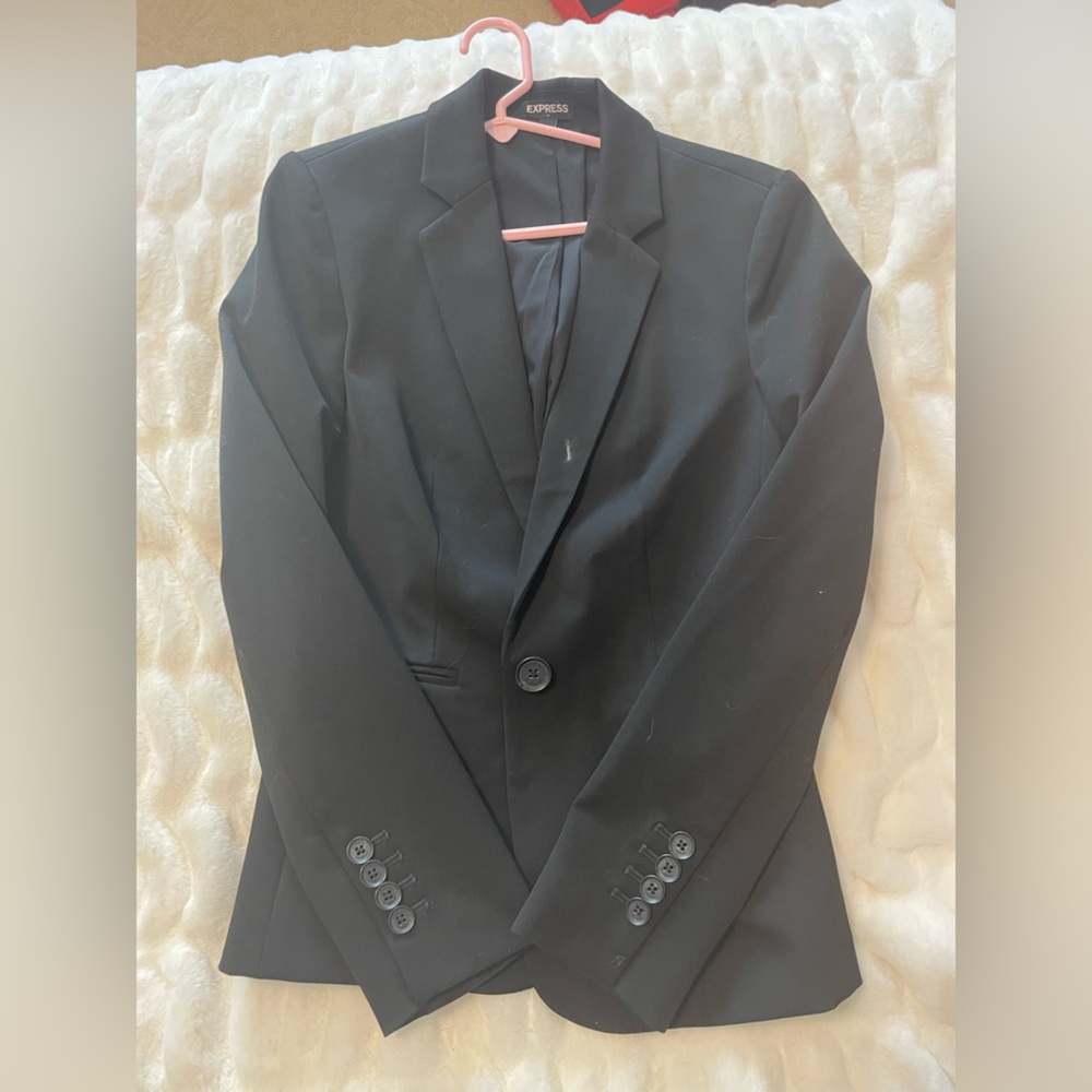 Express Black Sport Coat with Notched Lapels